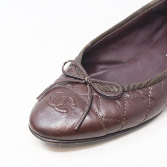 CHANEL #R6JZQ8 Aged Ballet Flats Size 37.5 - Picture 5 of 9
